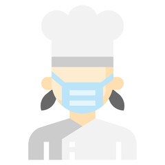 CHEF flat icon,linear,outline,graphic,illustration