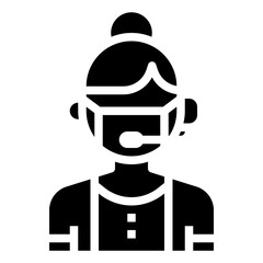 CALL CENTER AGENT glyph icon,linear,outline,graphic,illustration