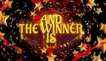 Winner Banner Movie Academy Award First Place 