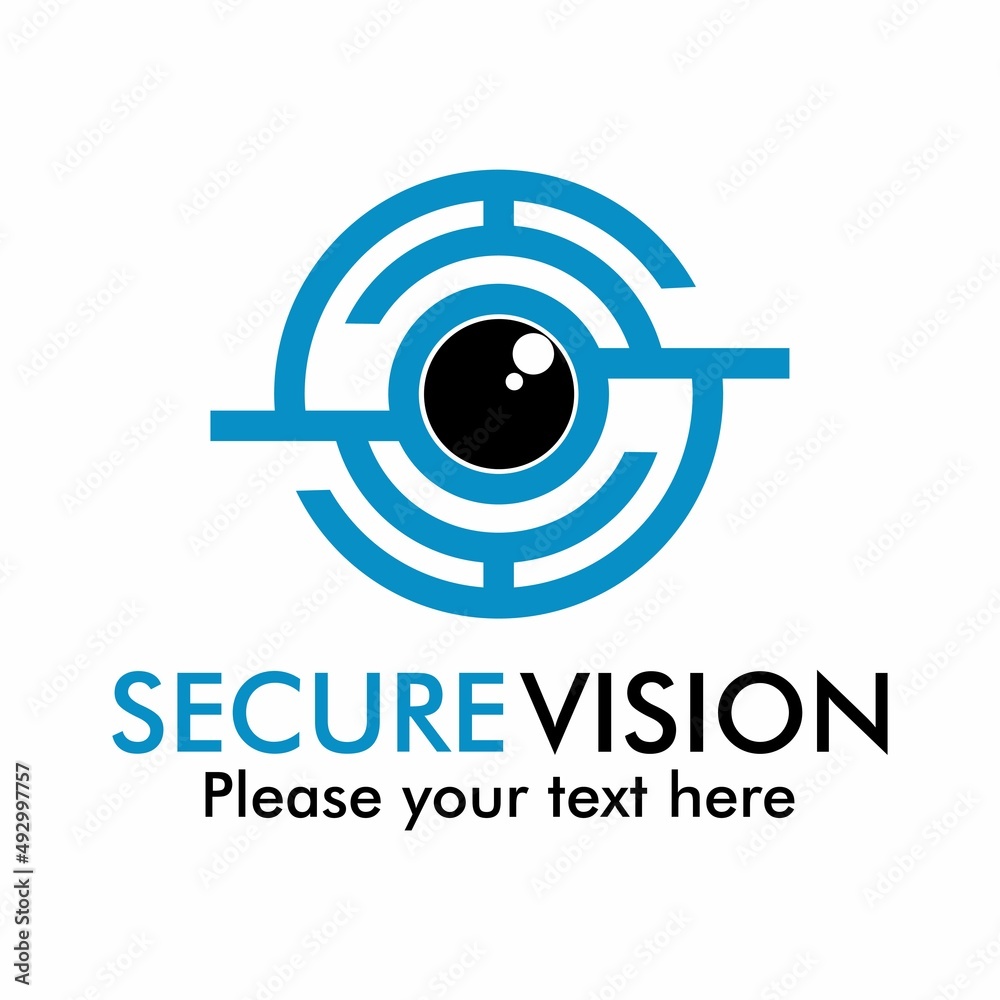 Wall mural secure vision logo design template illustration.