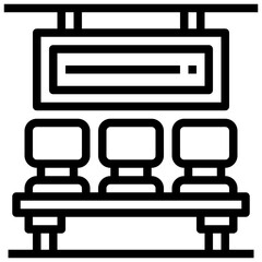 WAITING ROOM line icon,linear,outline,graphic,illustration