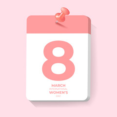 International women's day in paper note.