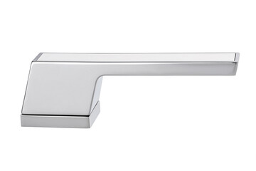 Door handle made of metal on an isolated white background. Reliable design handle for the door of houses, apartments, warehouses, offices and other premises.