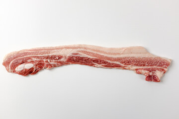 pork belly on a white background
