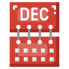 DECEMBER flat icon,linear,outline,graphic,illustration