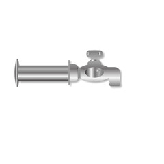 Silver realistic water tap isolated vector illustration