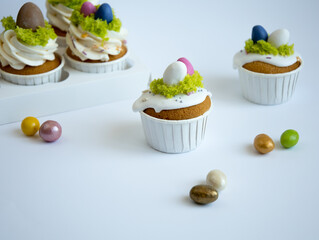 easter cake and eggs