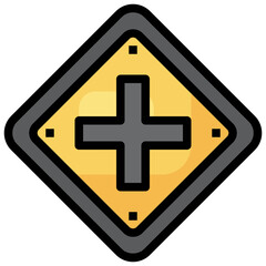 CROSSROADS filled outline icon,linear,outline,graphic,illustration