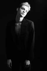 fashion model in tuxedo