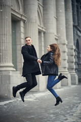 joyful young loving couple