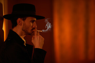 detective smoking cigarette