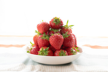strawberries in a white bowl