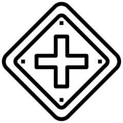 CROSSROADS line icon,linear,outline,graphic,illustration