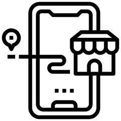 LOCATION line icon,linear,,graphic,illustration