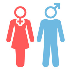 Figuren Frau & Mann Icons Rot Blau