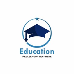 education with hat graduation  and star logo template illustration