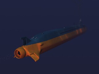 submarino clase Jin en inmersión y en superficie