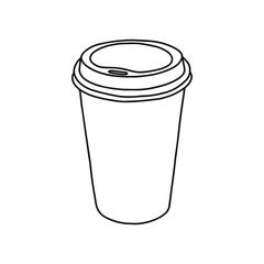 Take away coffee cup icon. A cup to carry. One Cup. Realistic Mockup.
