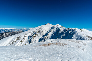 Fototapeta na wymiar Chopok hill in winter Nizke Tstry mountains in Slovakia