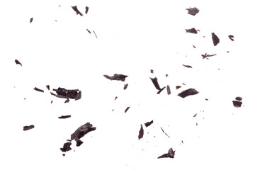 black ash isolated on white background