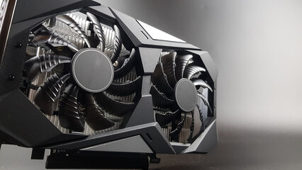 the video card is powerful for a computer on a black background. games