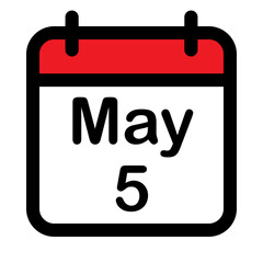 Calendar icon with fifth may