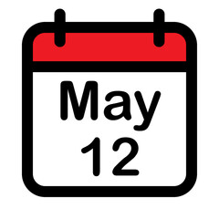 Calendar icon with twelfth may