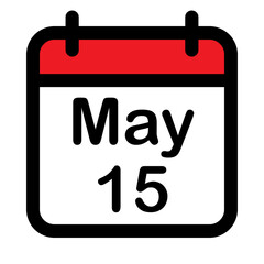 Calendar icon with fifteenth may