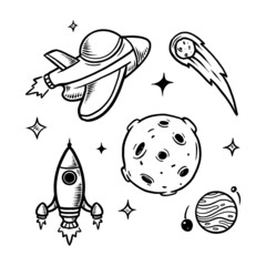 space doodle hand drawn illustration line