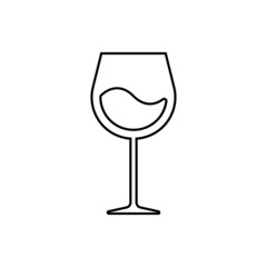 Wine glass icon in line style