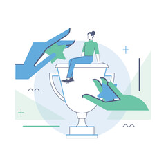 Business and personal reputation concept. Building and improving