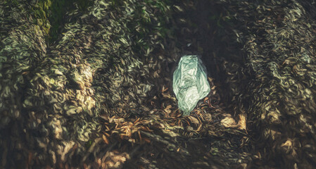 beautiful crystal in nature. Painting effect.