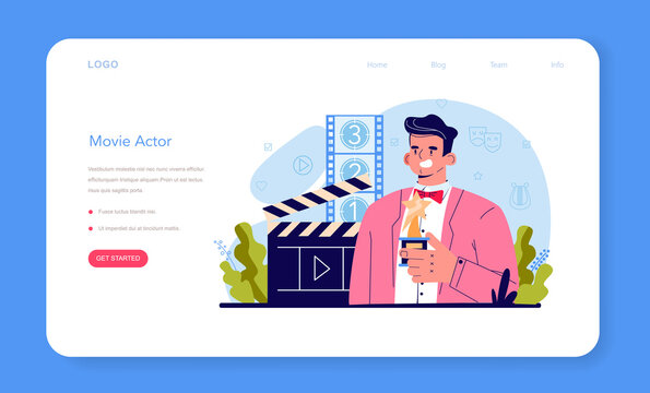 Actor and actress web banner or landing page. Theatrical performer