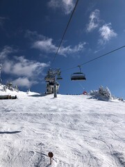 Poiana Brasov ski resort slopes on a sunny winter day