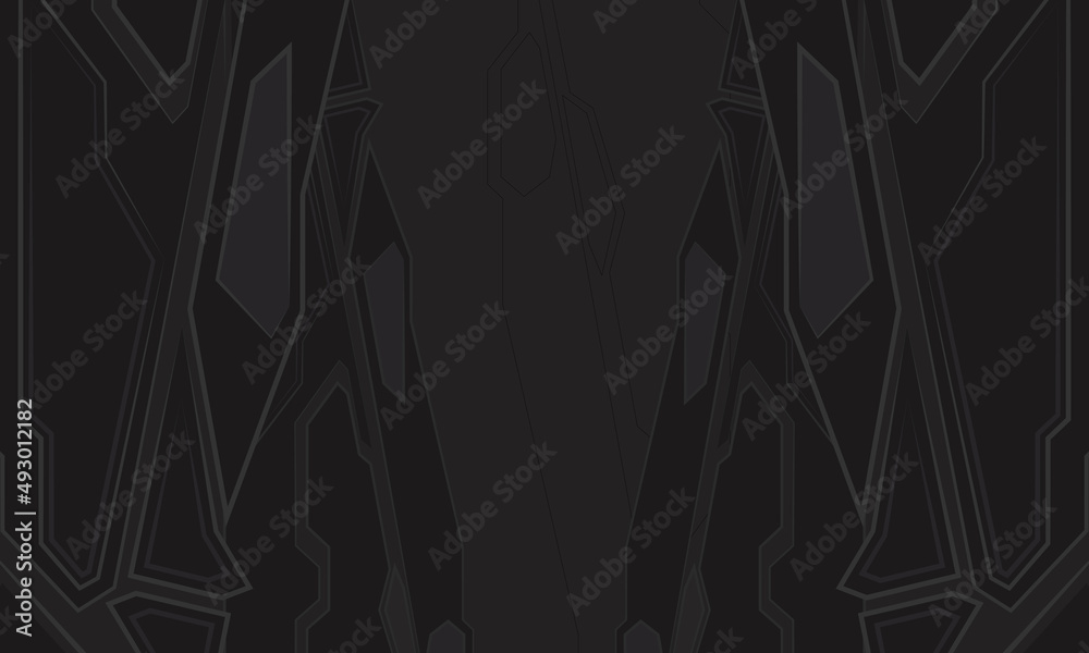 Poster technology black and gray futuristic gaming dark abstract background. flat digital hi-tech backgroun