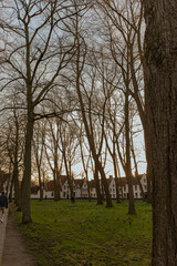 Classic view of the historic city center of Bruges, West Flanders province, Belgium. Cityscape of Bruges.