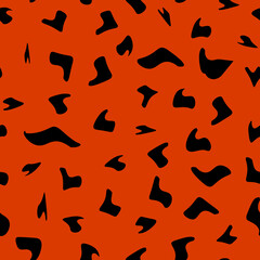 seamless pattern, black spots on an orange background
