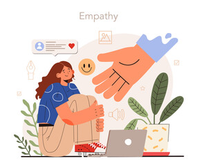 Emotive content creation. Empathy as a publication response. Blog promotion - obrazy, fototapety, plakaty