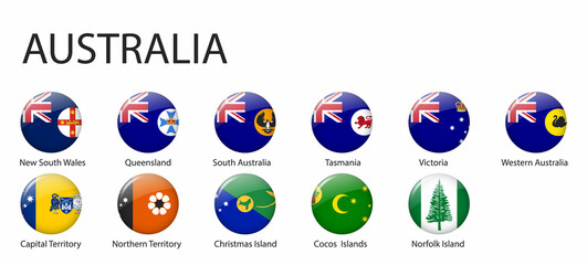 all Flags of regions of Australia