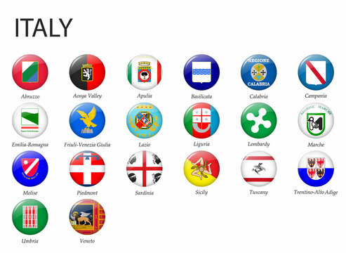 all Flags of regions of Italy.