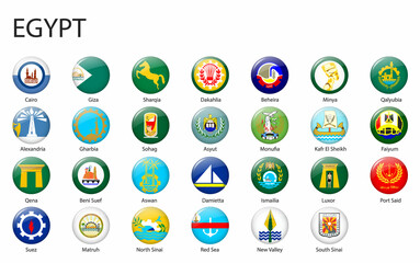 all Flags of regions of Egypt