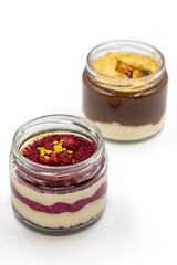 Magnolia dessert on a white background. Magnolia sweet varieties