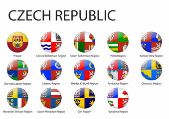 all Flags of regions of Czech Republic