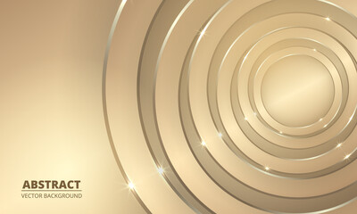 Obraz premium Abstract luxury golden circles on gold background. Realistic elegant luxury background with rings and circles line golden elements. Vector illustration