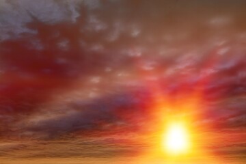 Attractive colorful sunset with cloudy sky. Perfect summertime wallpaper.