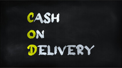 CASH ON DELIVERY(COD) on chalkboard