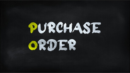 Obraz premium PURCHASE ORDER(PO) on chalkboard