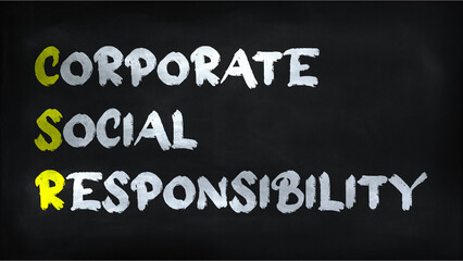 CORPORATE  SOCIAL RESPONSIBILITY(CSR) on chalkboard