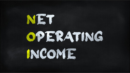 NET OPERATING INCOME(NOI) on chalkboard