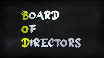BOARD OF DIRECTORS(BOD) on chalkboard